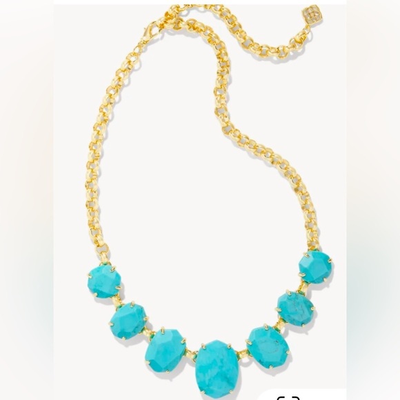 NWT Kendra Scott Daphne 14K Gold and Turquoise Necklacelace - Picture 1 of 6